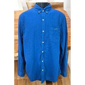 Vineyard Vines‎ Slim Fit Tucker Blue Silk Blend Shirt Medium